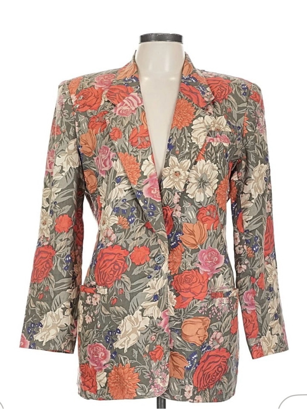 Vintage Talbots Floral Printed Women's Blazer Jacket - Multicolor EUC